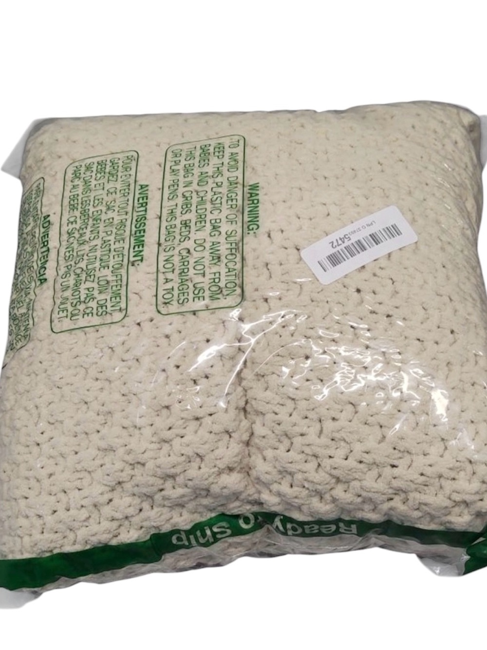 NWOT EVERGRACEHOME Chunky Chenille Knit Throw Blanket for Couch Beige, 50" × 60" - Picture 2 of 2